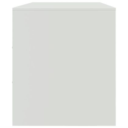 ТВ шкаф, бял, 99x39x44 см, стомана