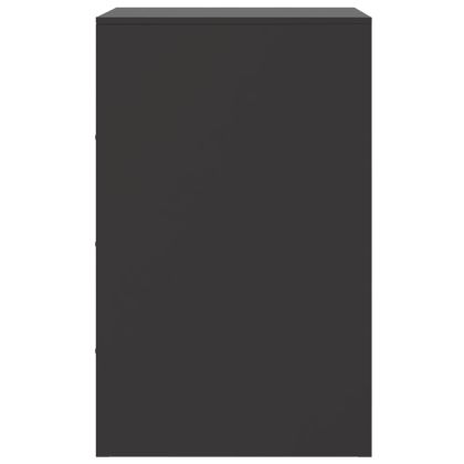 Нощни шкафчета, 2 бр, черни, 34,5x39x62 см, стомана