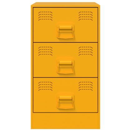 Нощно шкафче, горчица жълто, 34,5x39x62 см, стомана