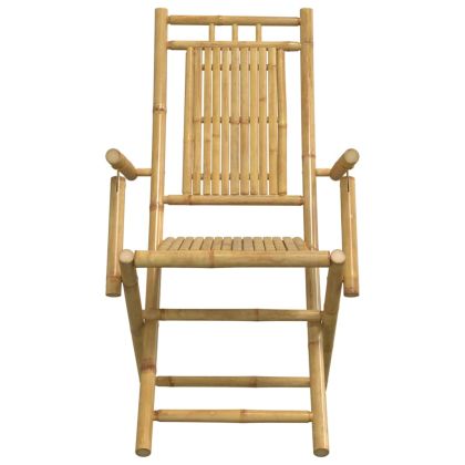 Градински трапезен комплект от 5 части, бамбук