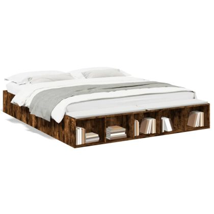 Рамка за легло, опушен дъб, 180x200 см, инженерно дърво