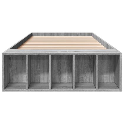 Рамка за легло, сив сонома, 100x200 см, инженерно дърво