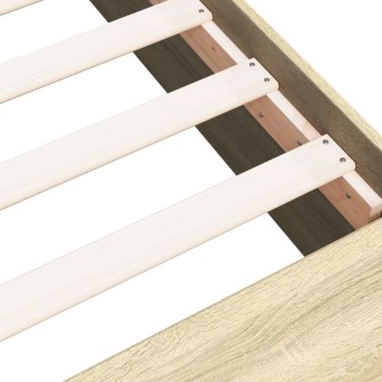 Рамка за легло, дъб сонома, 90x200 см, масивно дърво