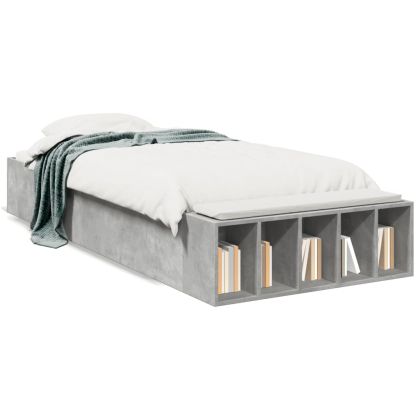 Рамка за легло, бетонно сиво, 75x190 см, инженерно дърво
