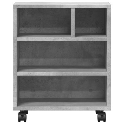 Стойка за принтер с колелца, бетонно сива, 41x32x48 см