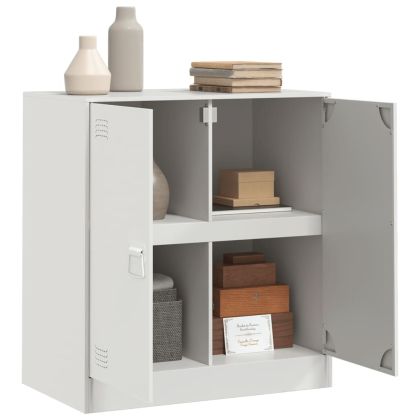 Бюфет, бял, 67x39x73 см, стомана