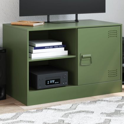ТВ шкаф, маслиненозелен, 67x39x44 см, стомана