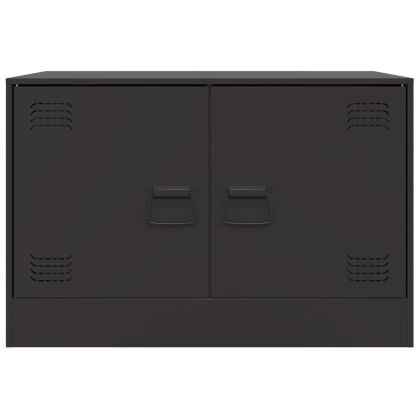 ТВ шкаф, черен, 67x39x44 см, стомана