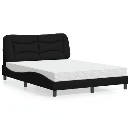 Легло с матрак, черно, 140x190 см плат