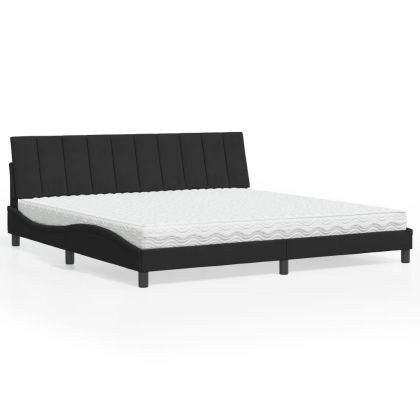 Легло с матрак, черно, 200x200 см, кадифе