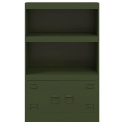 Бюфет, маслиненозелен, 67x39x107 см, стомана