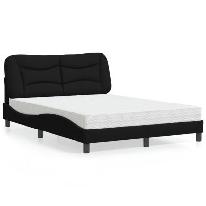 Легло с матрак, черно, 140x200 см, плат