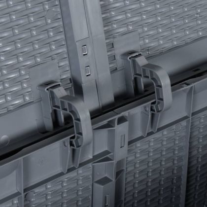 Градинска кутия за съхранение, сива, PP ратан, 270 л