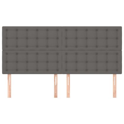 Табла за легло, сива, 160x5x118/128 см, изкуствена кожа