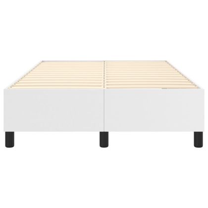 Рамка за легло с пружини бяла 120x200 см, изкуствена кожа