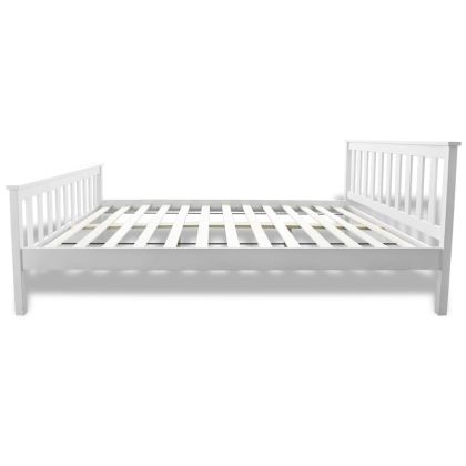 Легло с матрак, борова дървесина масив, 140x200 см