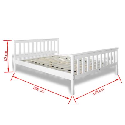 Легло с матрак, борова дървесина масив, 140x200 см