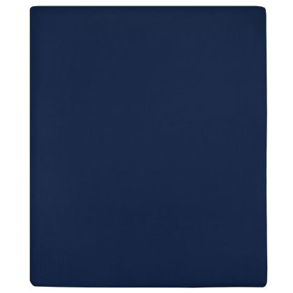 Чаршафи с ластик, 2 бр, нейви сини, 180x200 см, памук