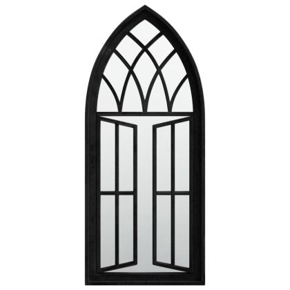 Огледало, черно, 70x30 см, желязо, за употреба на закрито