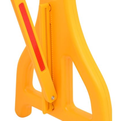 Сгъваема трафик бариера, жълто и черно, 250x38x96 см