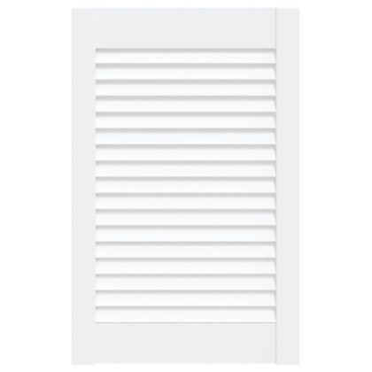 Врата за шкаф с решетен дизайн, бяла, 61,5x39,4 см, бор масив