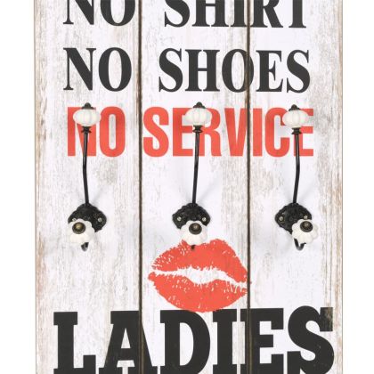 Закачалка за дрехи с 6 куки, 120х40 см, "MEN LADIES"