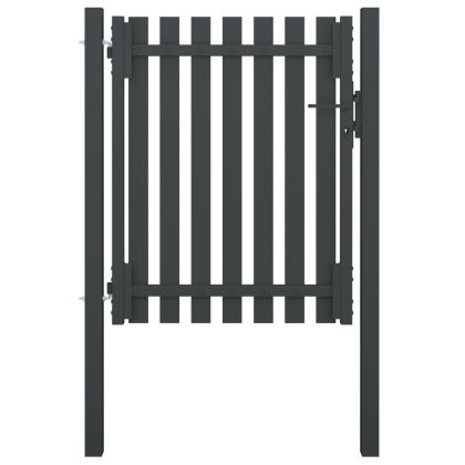 Градинска порта за ограда, стомана, 1x1,5 м, антрацит