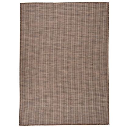 Градински плоскотъкан килим, 200x280 см, кафяв