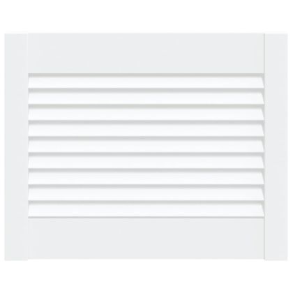Врата за шкаф с решетен дизайн, бяла, 39,5x49,4 см, бор масив