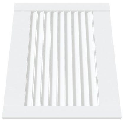 Врата за шкаф с решетен дизайн, бяла, 39,5x49,4 см, бор масив