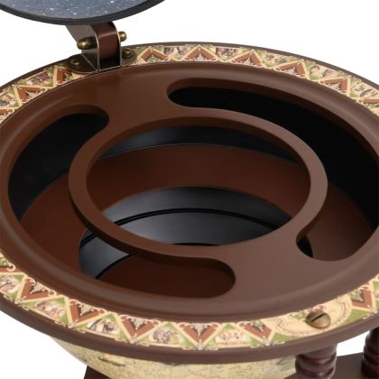 Бар поставка за вино глобус, кафява, масивно дърво евкалипт