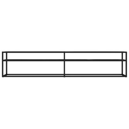 ТВ шкаф, черен мрамор, 200x40x40,5 см, закалено стъкло