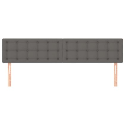 Горни табли за легло 2 бр сиви 80x5x78/88 см, изкуствена кожа