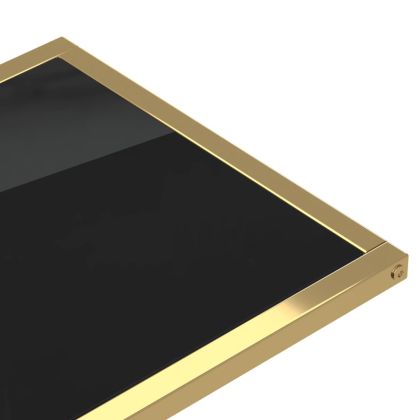 Странична маса за компютър, черна, 50x35x65 см, закалено стъкло