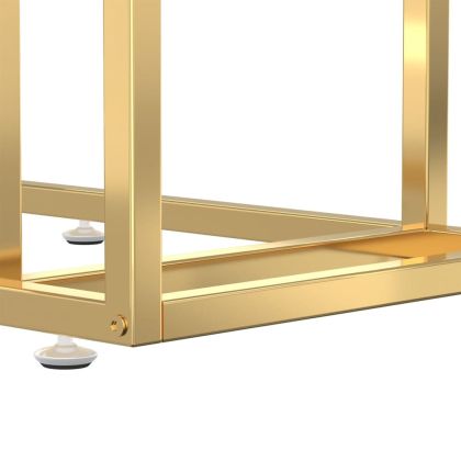 Странична маса за компютър, черна, 50x35x65 см, закалено стъкло