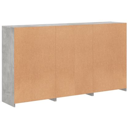 Сайдборд с LED светлини, бетонно сив, 181,5x37x100 см