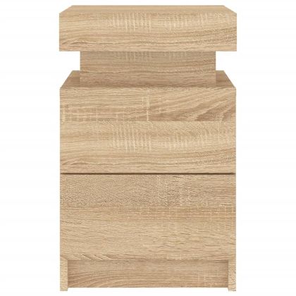 Нощни шкафчета с LED осветление, 2 бр, сонома дъб, 35x39x55 см