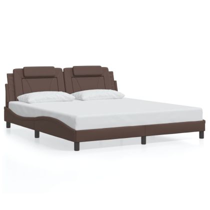 Рамка за легло с табла, кафява, 180x200 см, изкуствена кожа