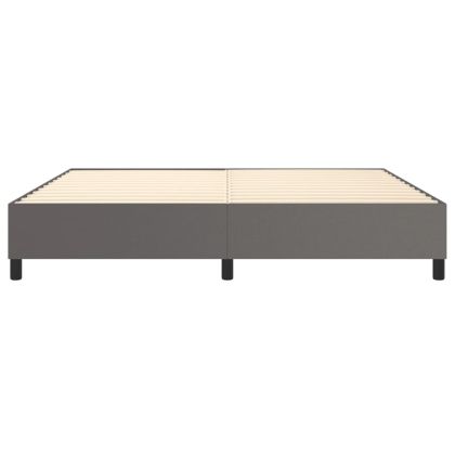 Рамка за легло с пружини сива 200x200 см изкуствена кожа