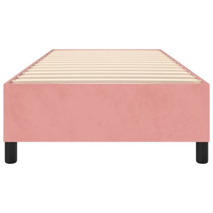 Рамка за легло с пружини, розова, 90x190 см, кадифе