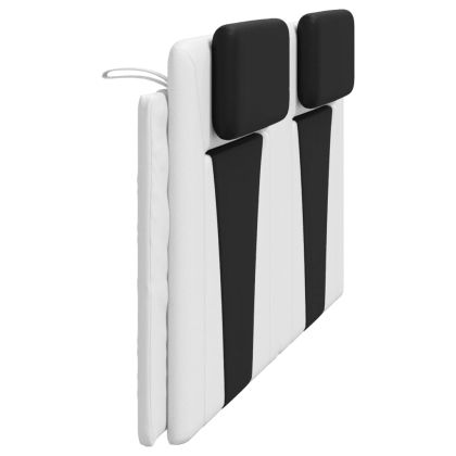 Мека табла за легло Viana, бяла и черна, 180 см, изкуствена кожа