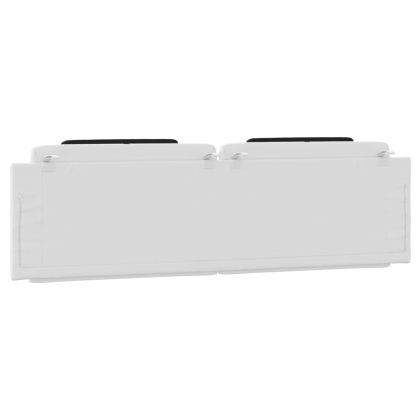 Мека табла за легло Viana, бяла и черна, 180 см, изкуствена кожа