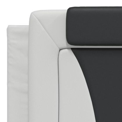 Мека табла за легло Viana, бяла и черна, 180 см, изкуствена кожа