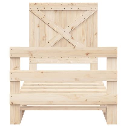 Рамка за легло с табла, 90x200 см, борово дърво масив