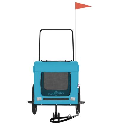 Ремарке за колело за любимци синьо черно Оксфорд плат и желязо