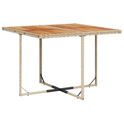 Градински комплект с възглавници, 9 части, бежов полиратан