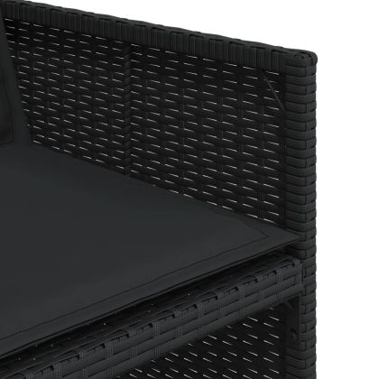 Външен трапезен комплект 13 части с възглавници черен полиратан