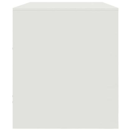 ТВ шкаф, бял, 99x39x44 см, стомана