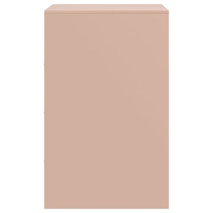 Нощно шкафче, розово, 34,5x39x62 см, стомана