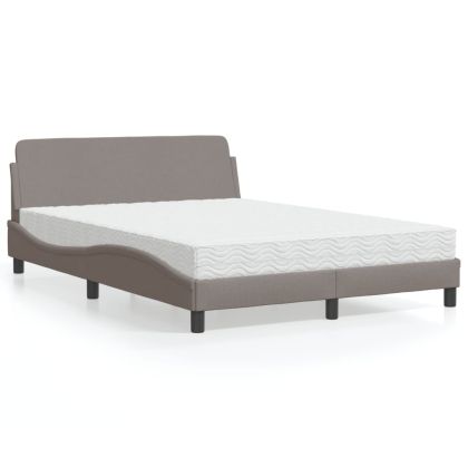 Легло с матрак, таупе, 140x200 см, плат